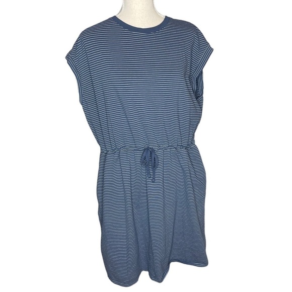 A New Day Blue Striped Short‎ Sleeve Dress XXL - Picture 1 of 5